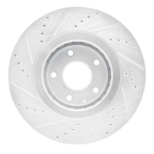Mazda 6 Brake Rotor (1) - Front Right - R1 Concepts - Drilled & Slotted - Silver - `16-`25